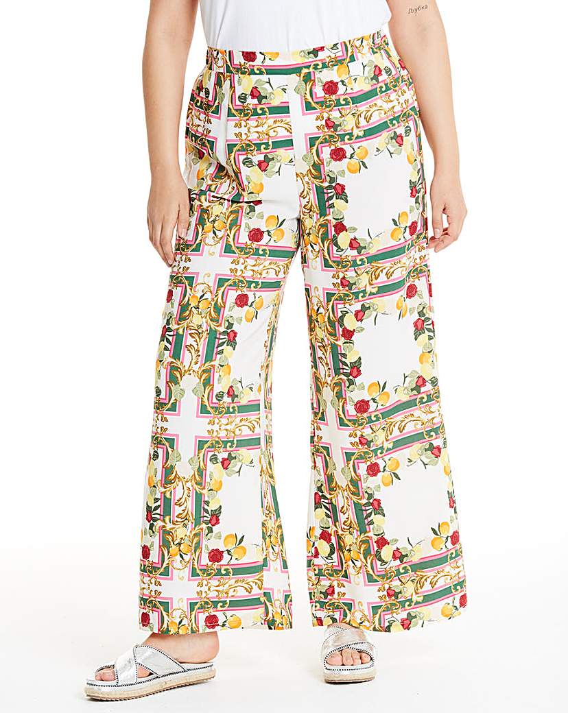 Image of Glamorous Curve Scarf Print Trosuers