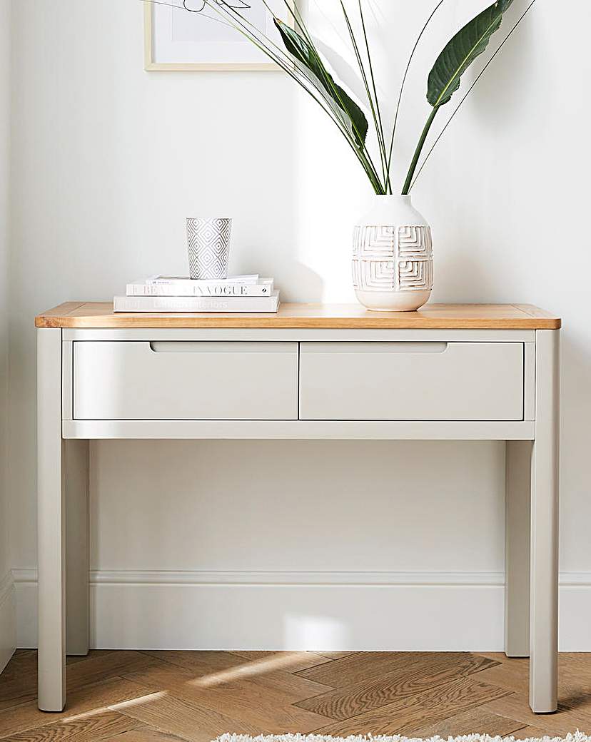 Logan Two-Tone Console Table - Grey/Oak