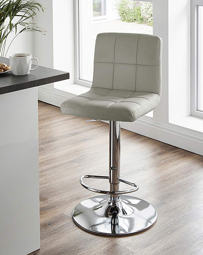 Portland Faux Leather Gaslift Barstool - Grey