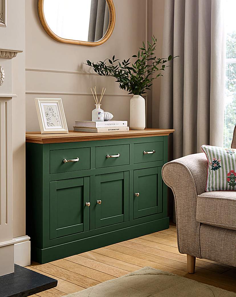 Julipa Ashford 3 Door Drawer Sideboard - Green