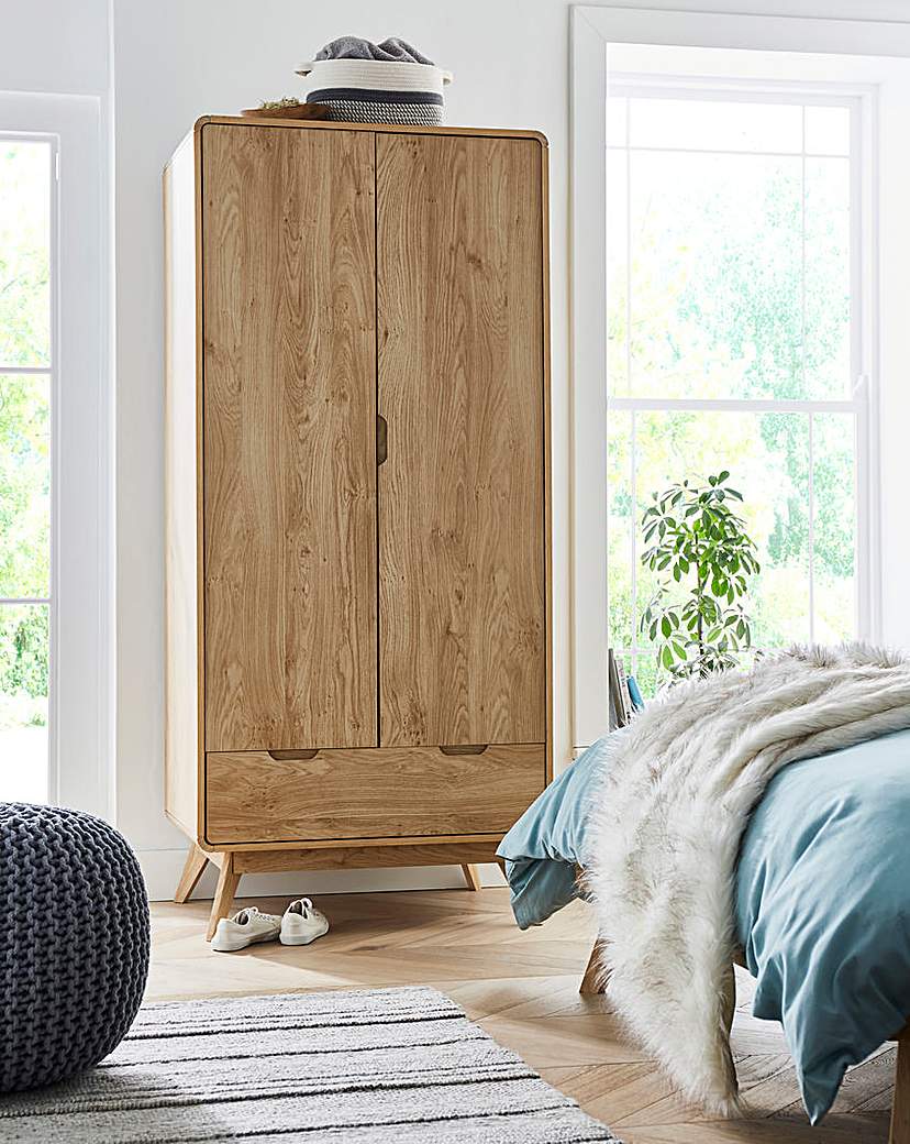 G&O Oslo 2 Door 1 Drawer Wardrobe