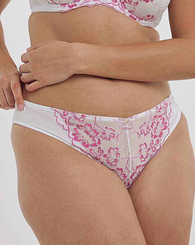 New In - Ann Summers Sexy Lace Brazilian Wht/Pnk