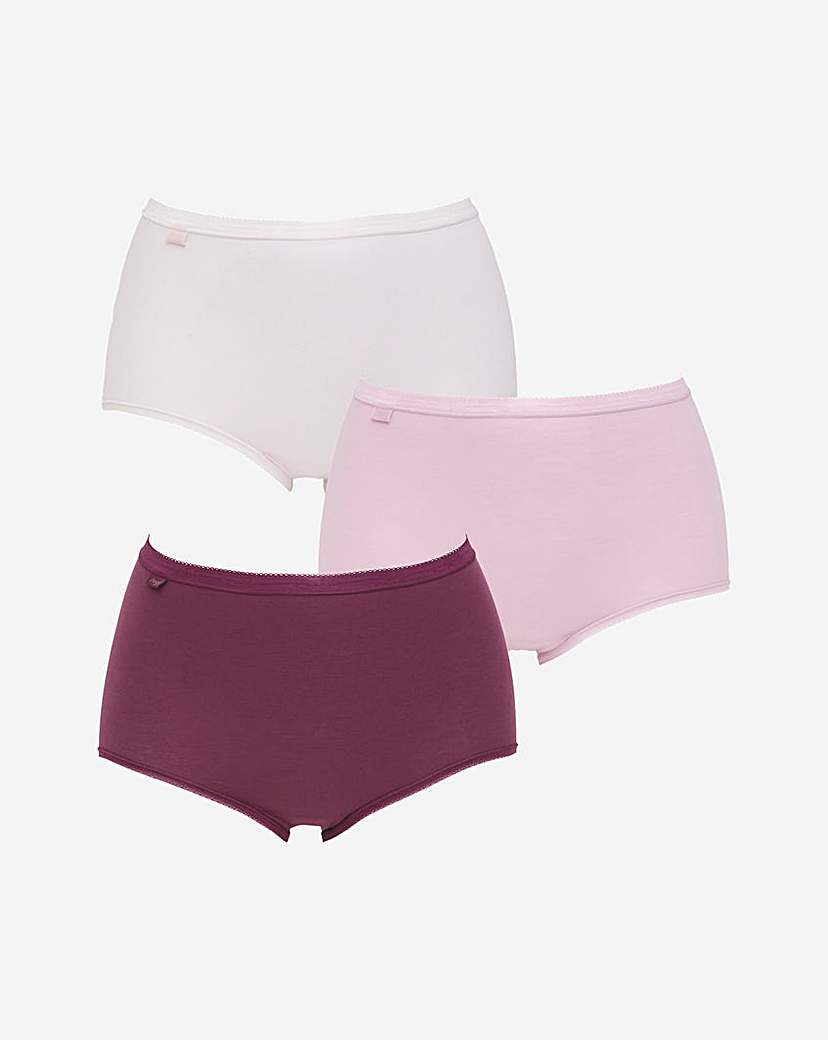 Sloggi 3Pk Basic Maxi Briefs Plum Multi