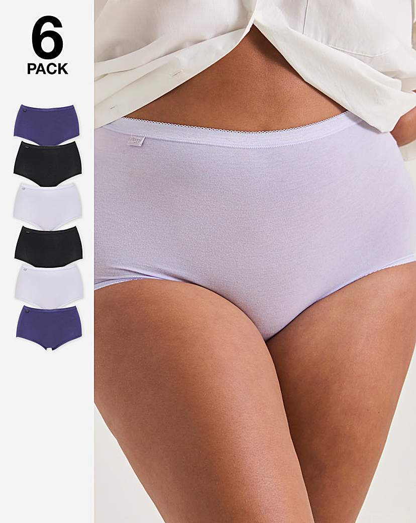 New In - Sloggi 6Pk Basic Maxi Briefs Lilac Multi