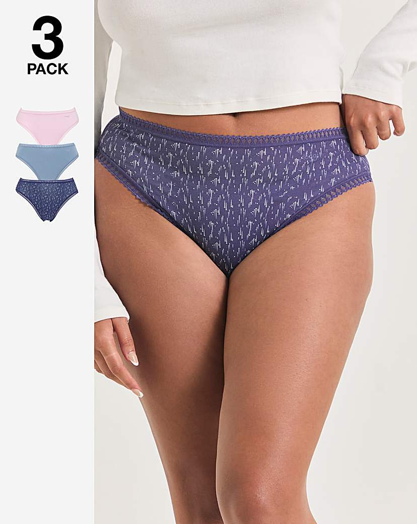 New In - Sloggi 3Pk GoCrush Tai Knicker Navy Mix