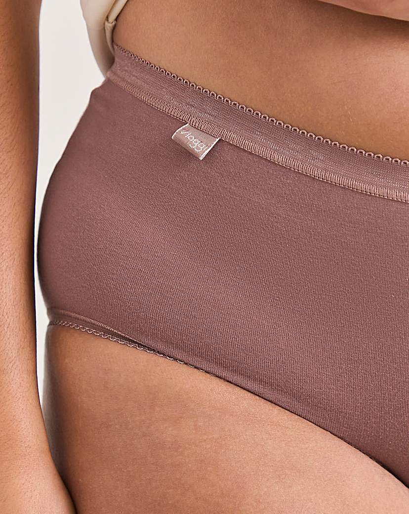 Sloggi 3Pk Basic Midi Knicker Cocoa Mult