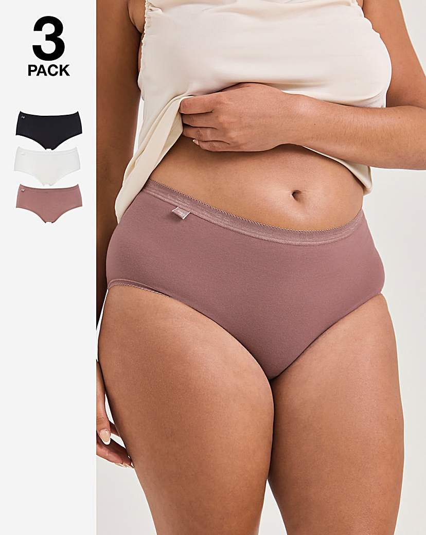 New In - Sloggi 3Pk Basic Midi Knicker Cocoa Mult
