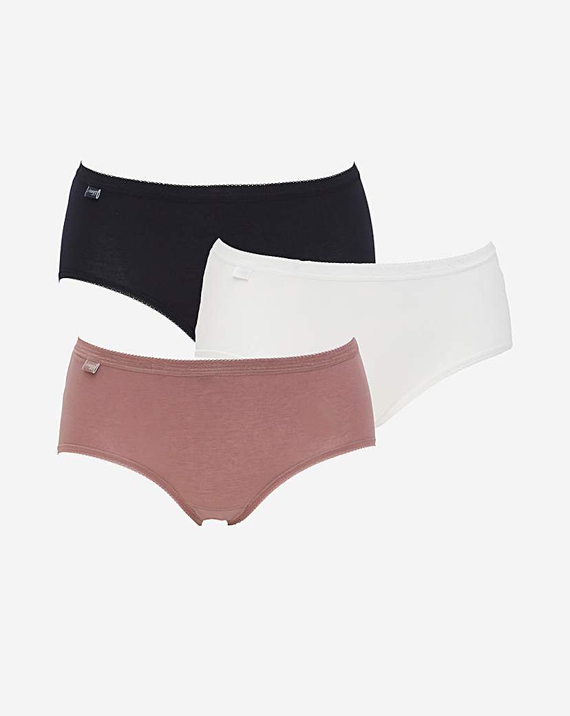 Sloggi 3Pk Basic Midi Knicker Cocoa Mult