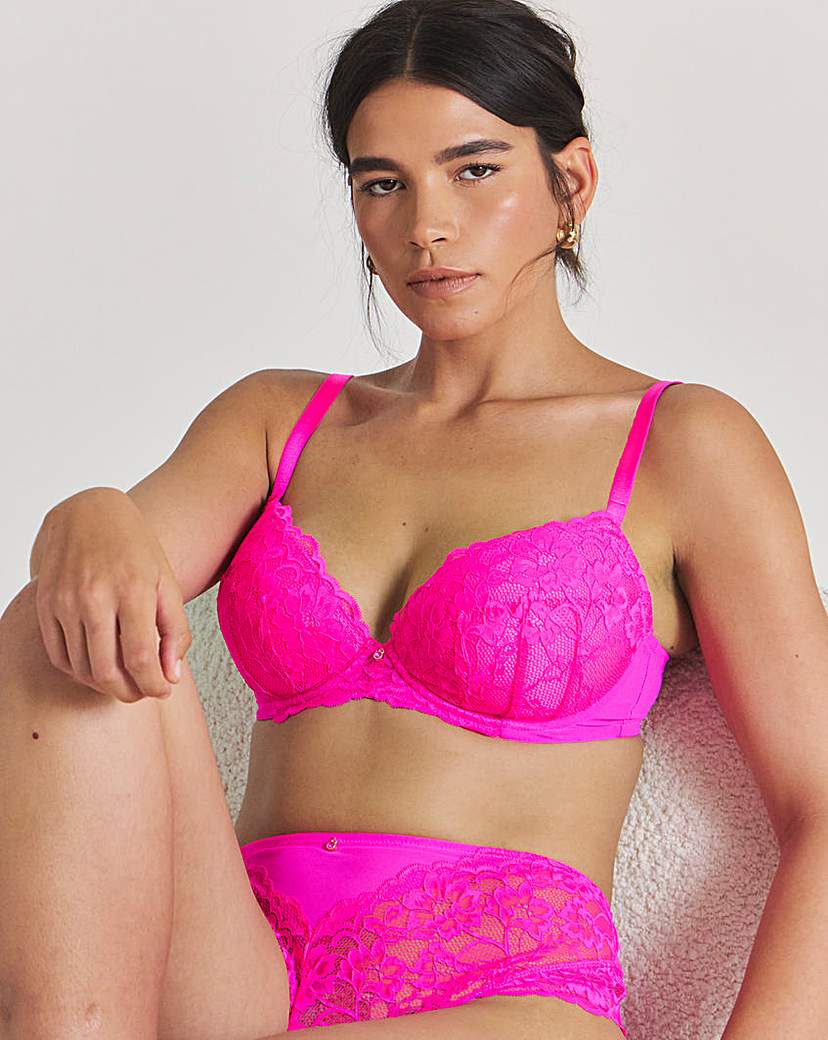 Ann Summers Women's Bright Pink Sexy Lace Plunge Bra Pink 42Dd