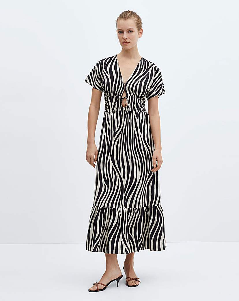 Mango Coloma Zebra Print Maxi dress