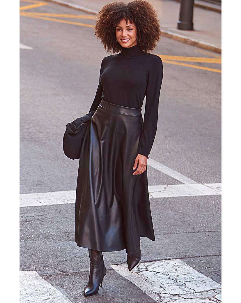 Sosandar Faux Leather Maxi Skirt