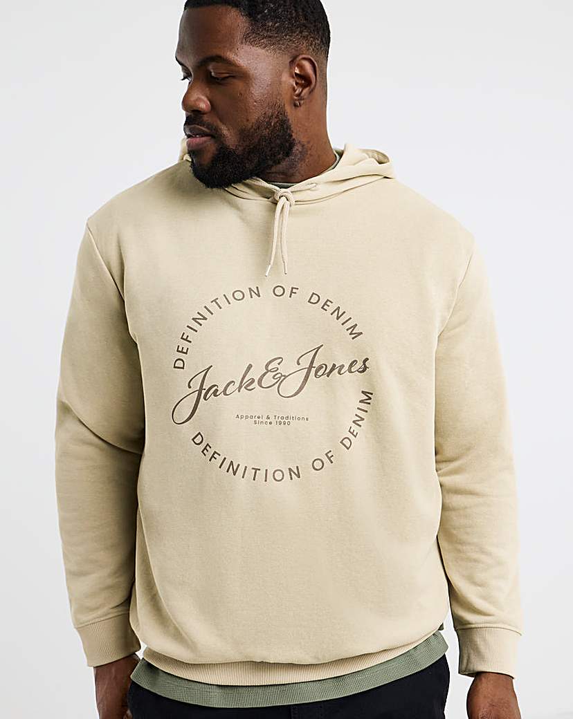 Jack & Jones Cream Grayson Logo Hoodie - 2XL(53)