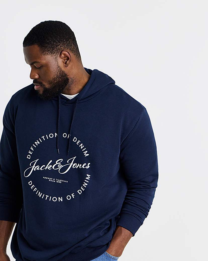 Jack Jones Grayson Logo Hoodie Navy Navy …