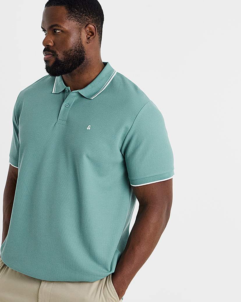 Jack & Jones Teal Austin Waffle Polo - 4XL(59)