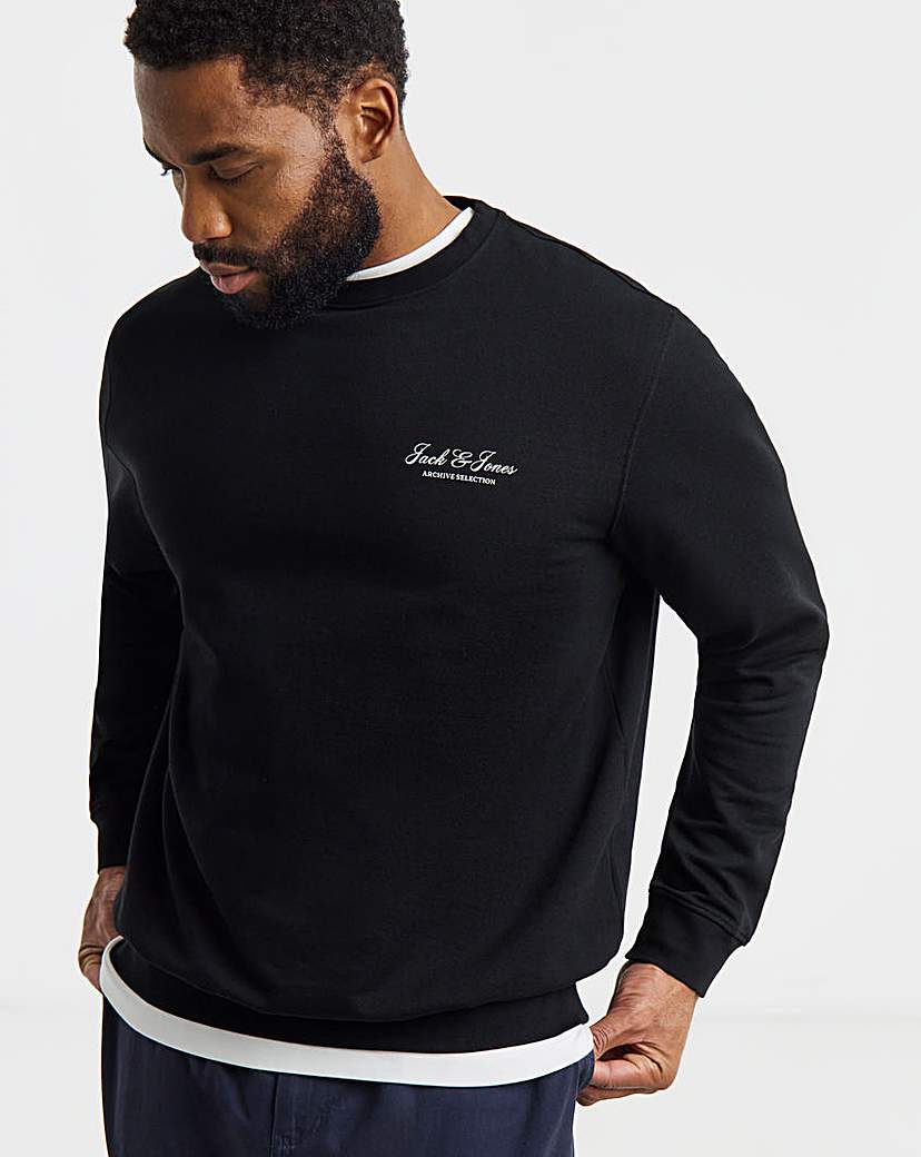 Jack Jones Archive Logo Sweatshirt Black JACK …