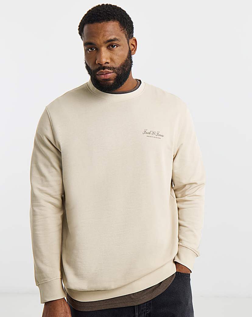 Jack Jones Archive Logo Sweatshirt Cream JACK …