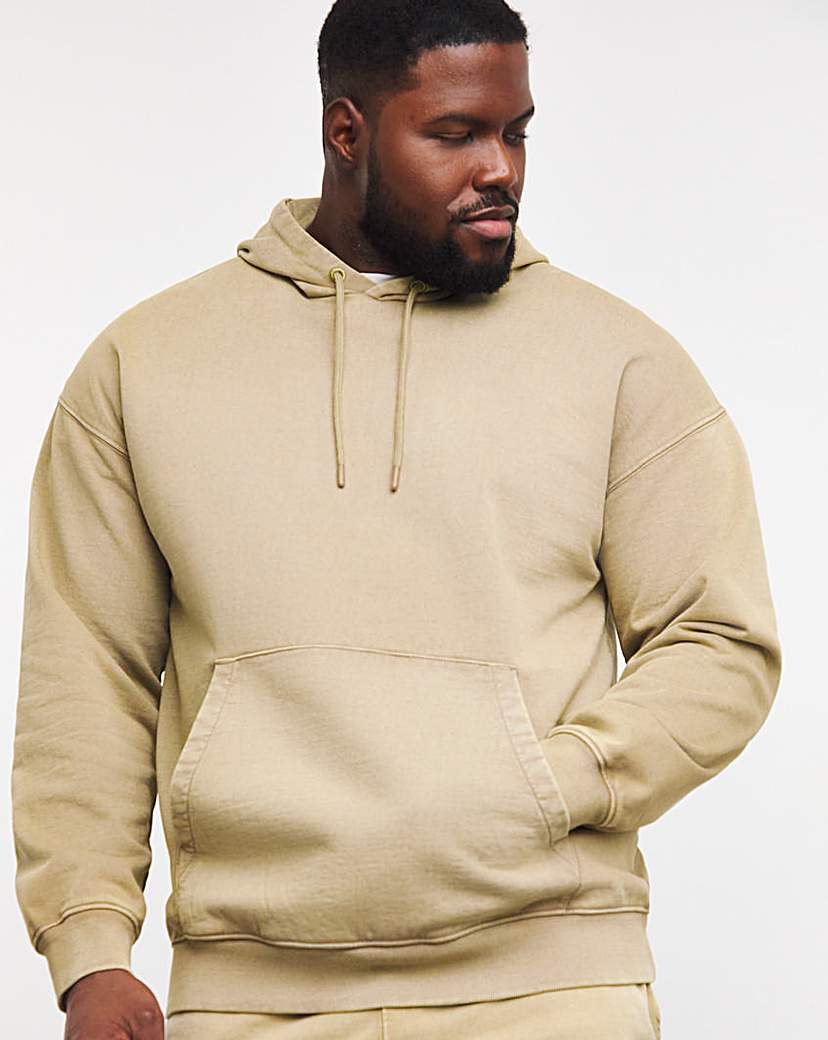 Relaxed Garment Dyed Hoodie Sweat Long