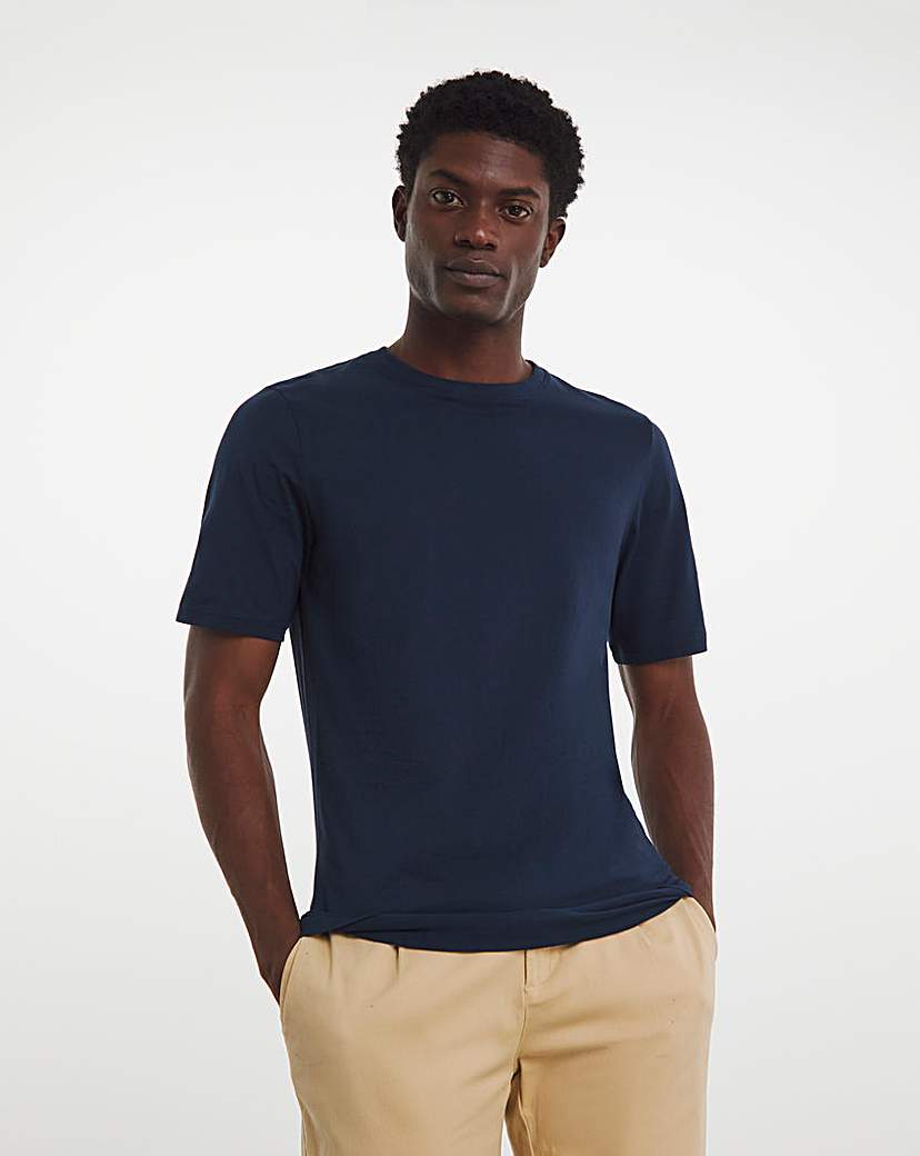 Pure Cotton Crew Neck T-Shirt Extra Long