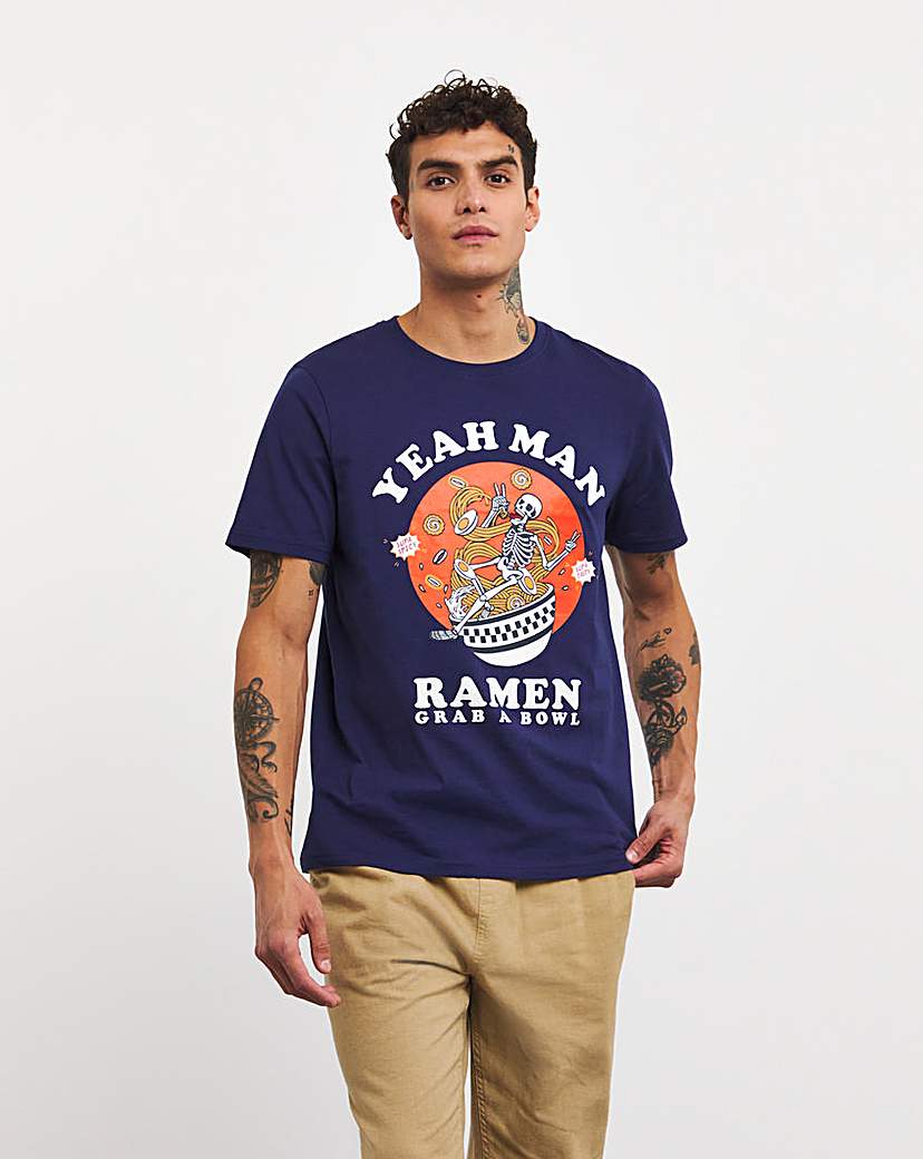 Skull Ramen Print Graphic T-shirt