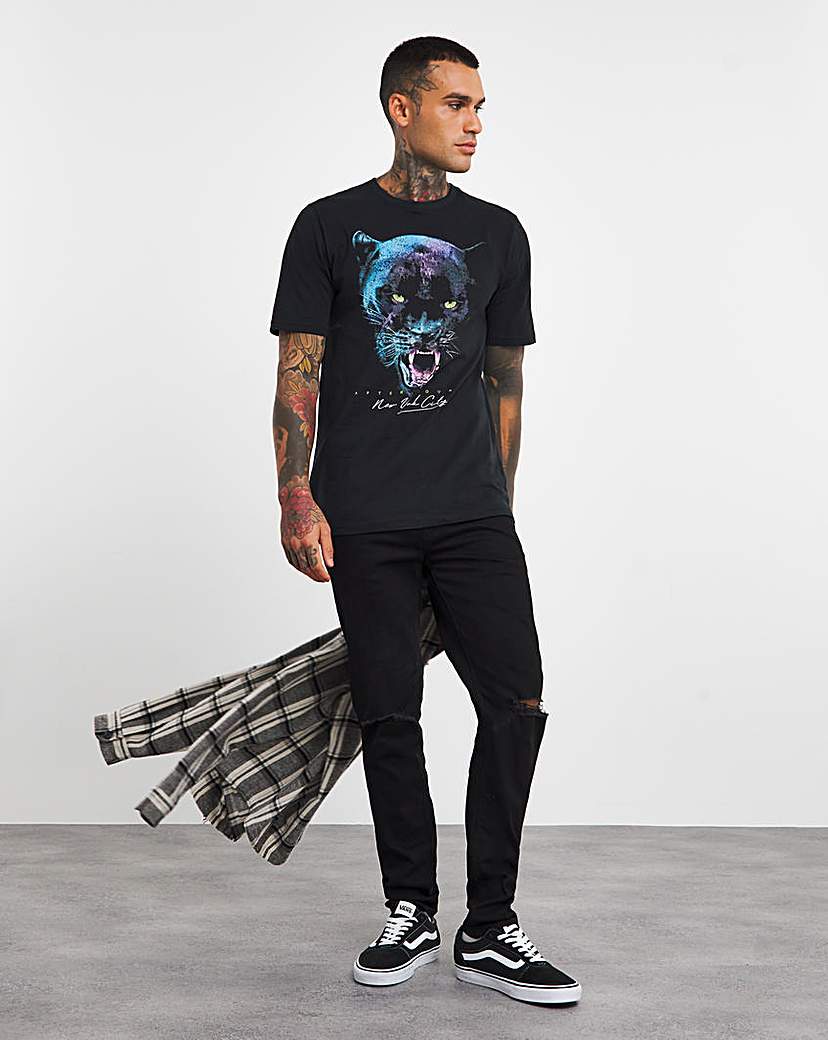 Panther Print Graphic T-shirt