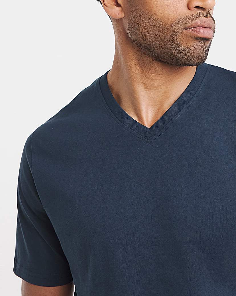 5 Pack Pure Cotton V Neck T-Shirts Long