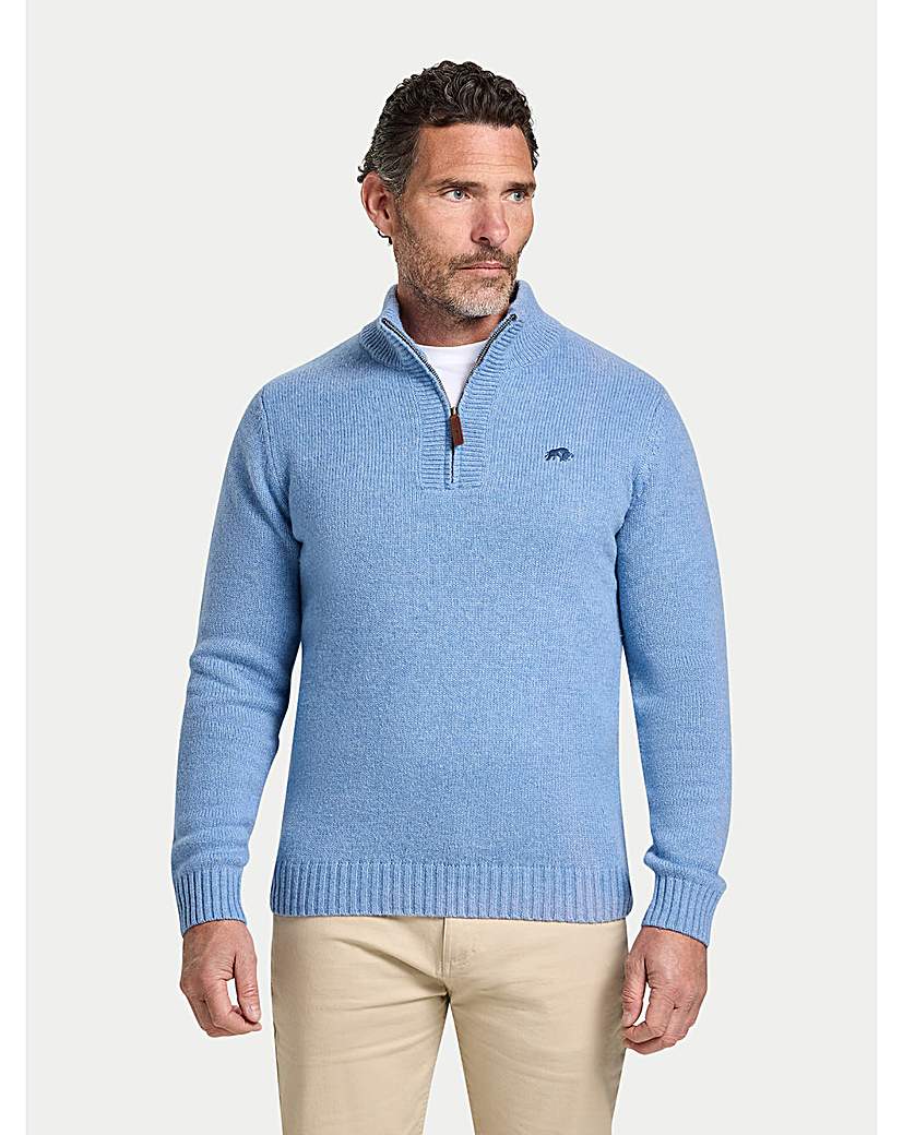 New In - Raging Bull Chunky Fleck 1/4 Zip Knit