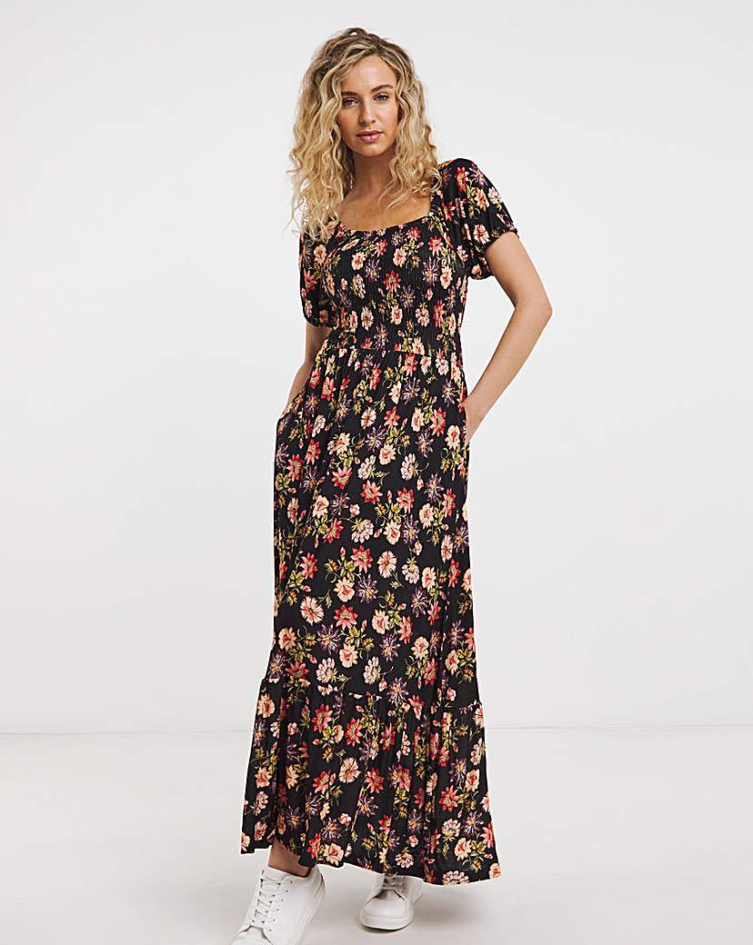 New In - Joe Browns Shirred Floral Jersey Dress