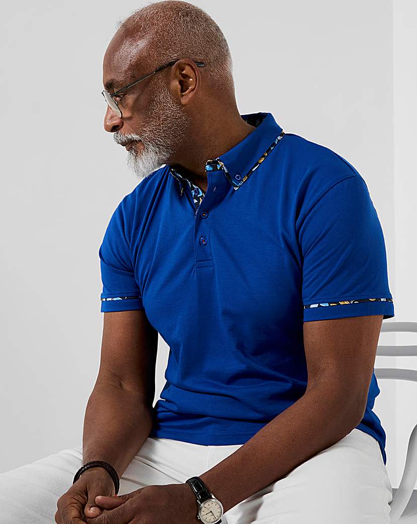 Joe Browns Dapper Double Collar Polo Cobalt …