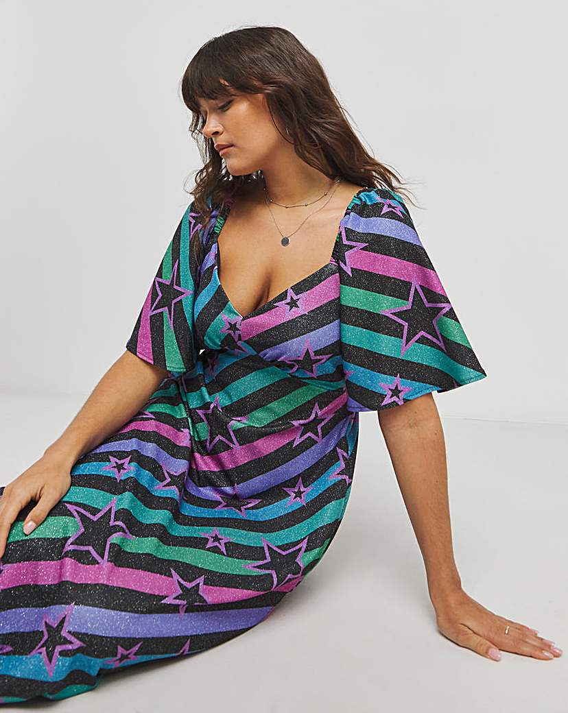 Twisted Wunder Maxi Glitter Lurex Dress