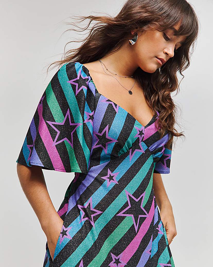 Twisted Wunder Maxi Glitter Lurex Dress