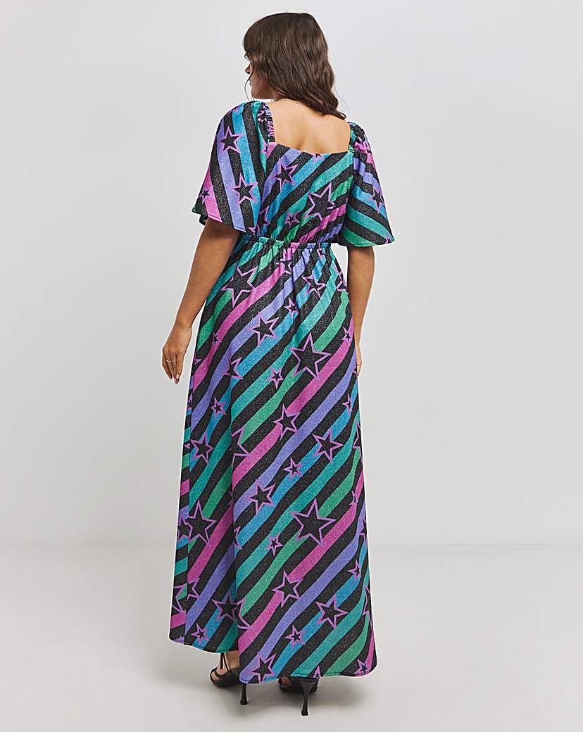 Twisted Wunder Maxi Glitter Lurex Dress