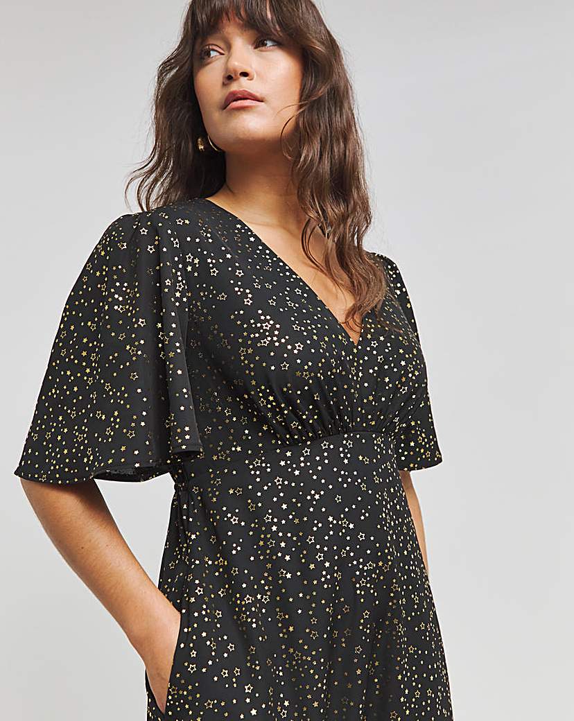 Twisted Wunder Maxi Foil Printed Dress