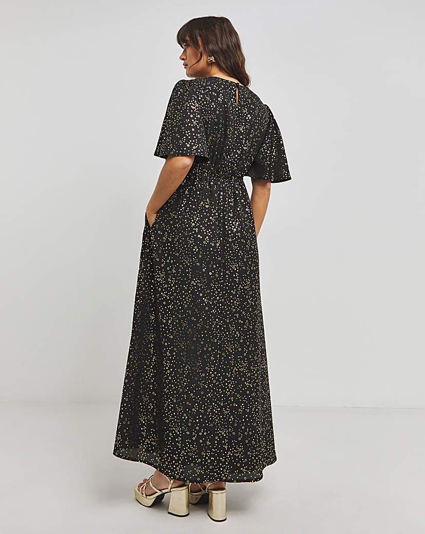 Twisted Wunder Maxi Foil Printed Dress