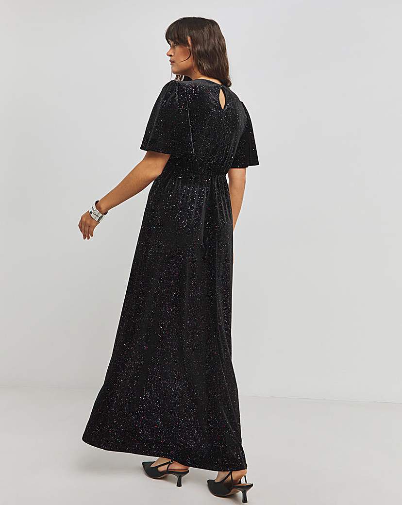 Twisted Wunder Maxi Glitter Velvet Dress