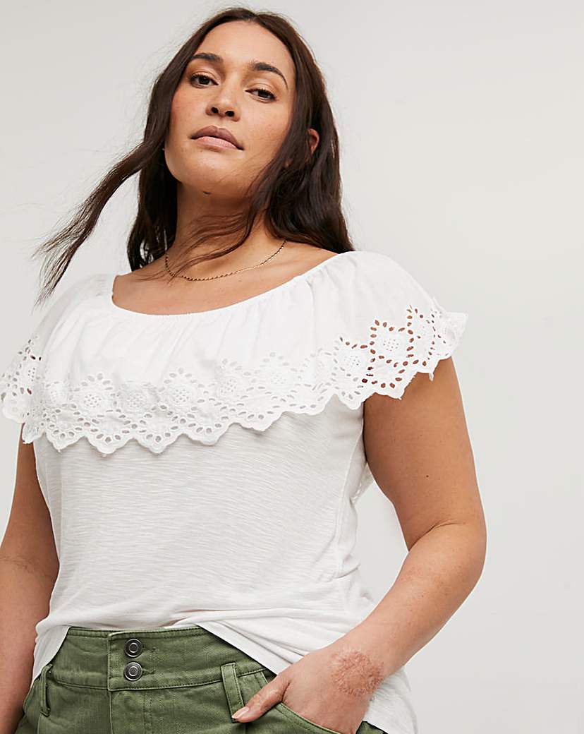 Joe Browns Broderie Frill Tee