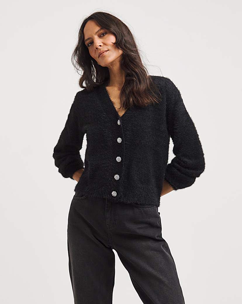 Fluffy V Neck Cardigan