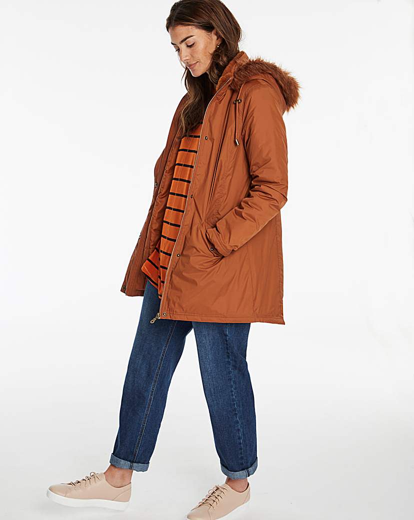 Toffee Faux Fur Trim Parka