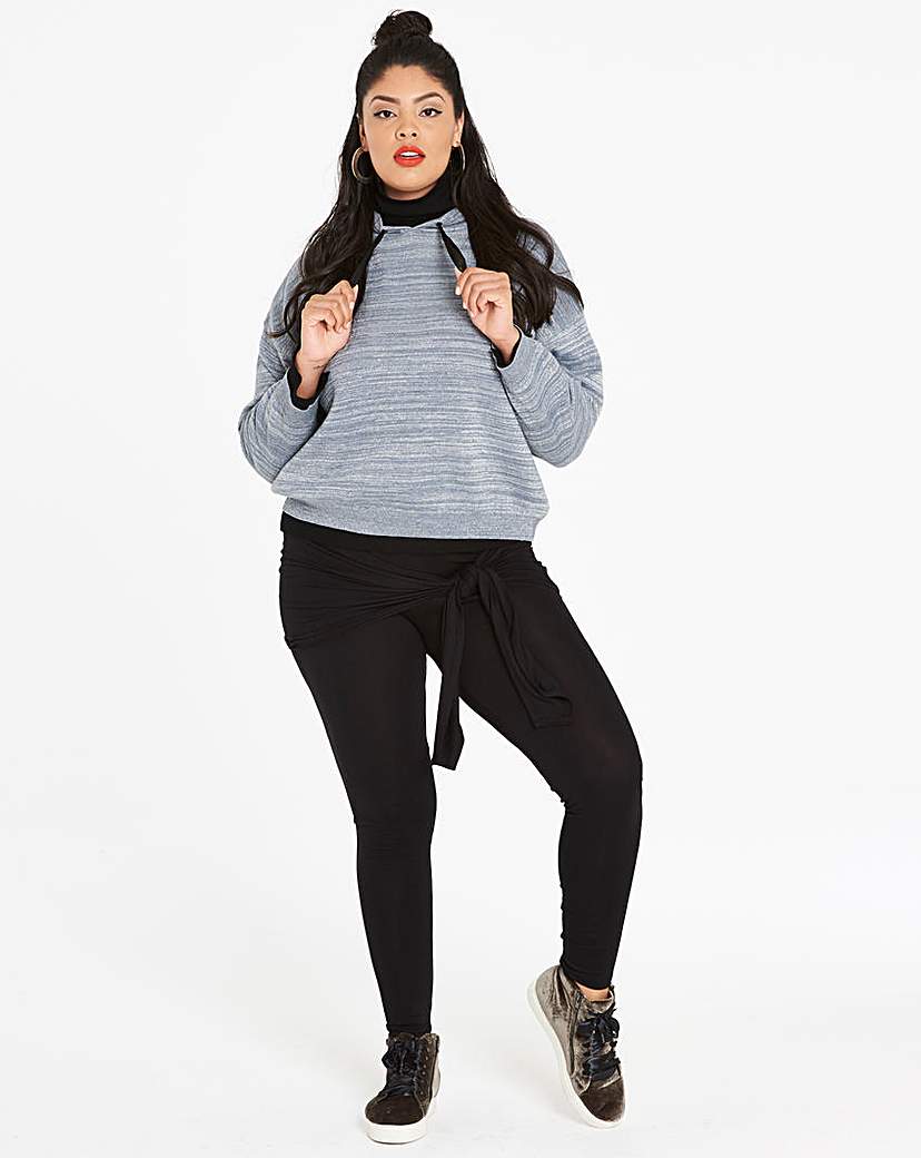 Image of Tie Wrap Stretch Jersey Leggings