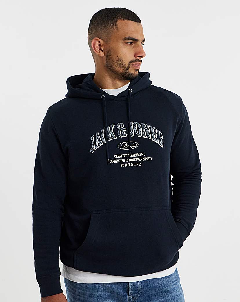 Jack & Jones Denver Logo Hoodie - Navy