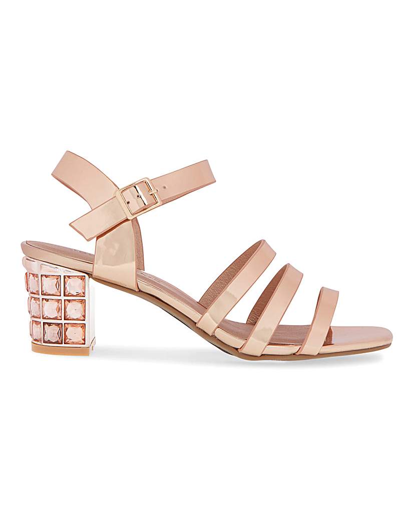 Block Heel Strappy Sandals E Fit