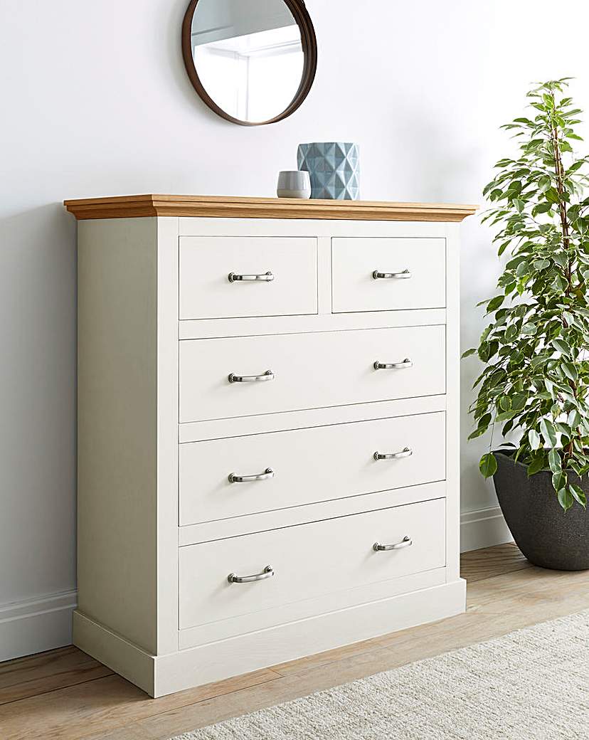 Julipa Ashford 3+2 Drawer Chest - Cream