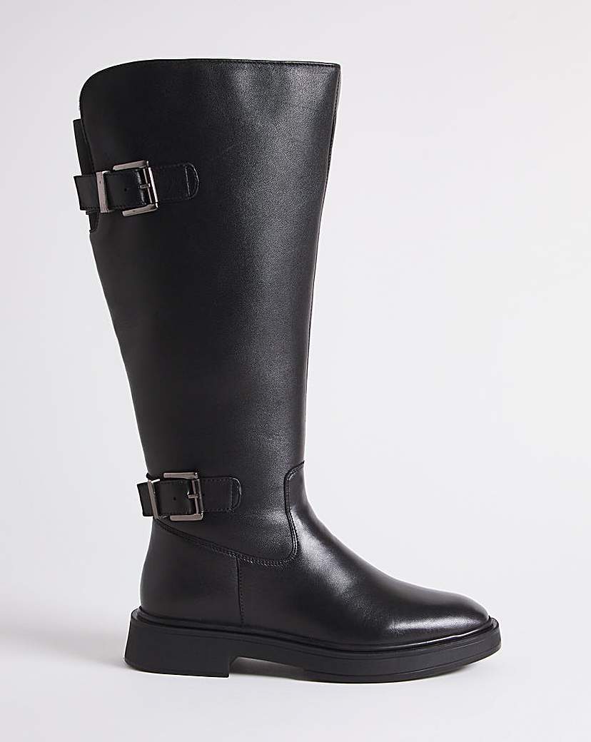 Leather High Leg Boot E Fit Curvy Calf