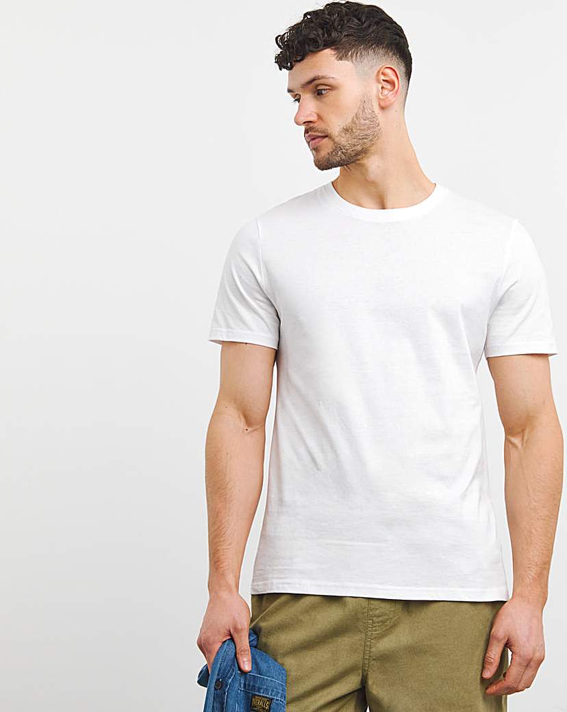 5 Pk Pure Cotton Crew Neck T-Shirts Long
