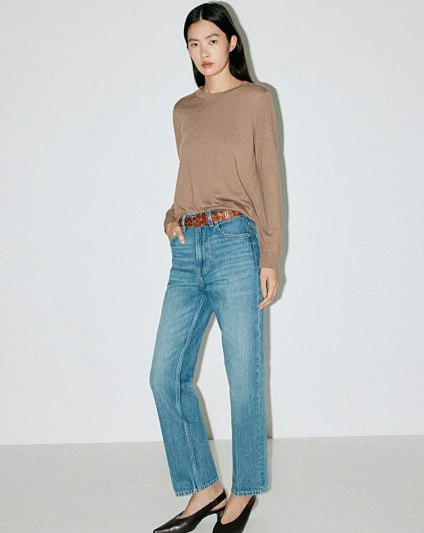 Mango Fine Knit Crew-Neck Sweater