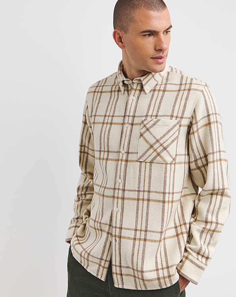 Long Sleeve Checked Flannel Shirt