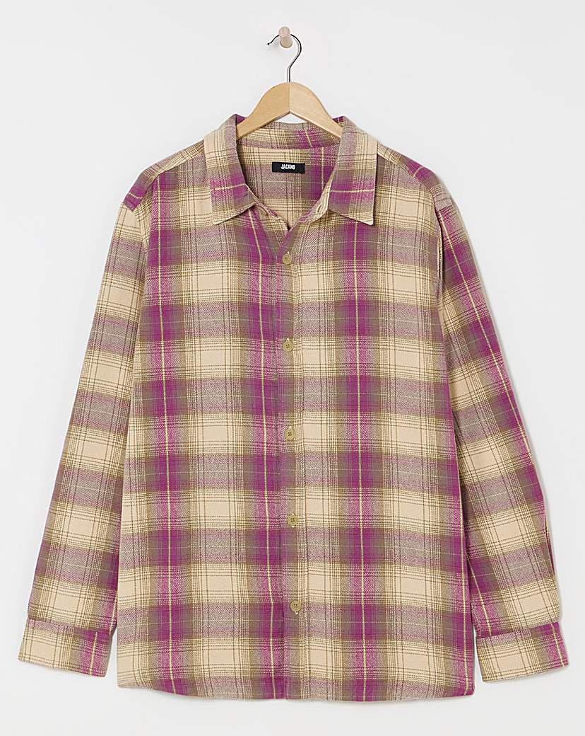 Double Pocket Check Shirt Purple Check Jacamo …