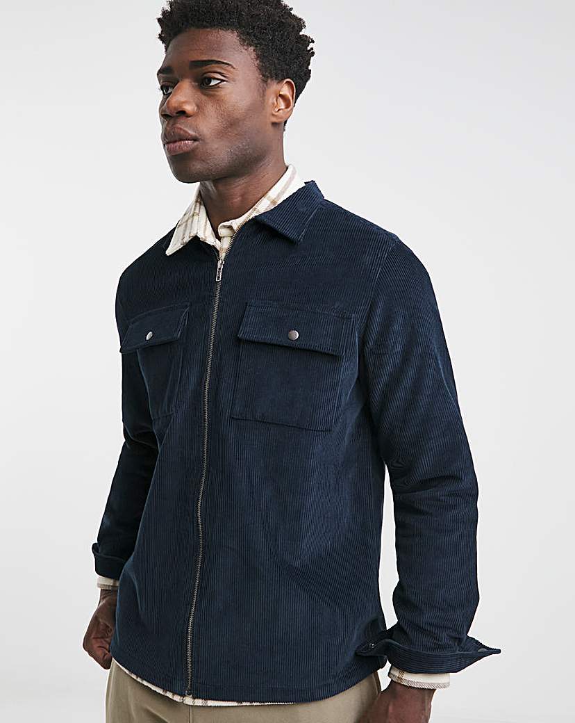 Cord Zip Through Overshirt