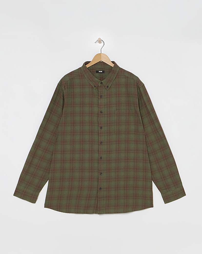 Long Sleeve Checked Shirt Khaki Checked Jacamo …