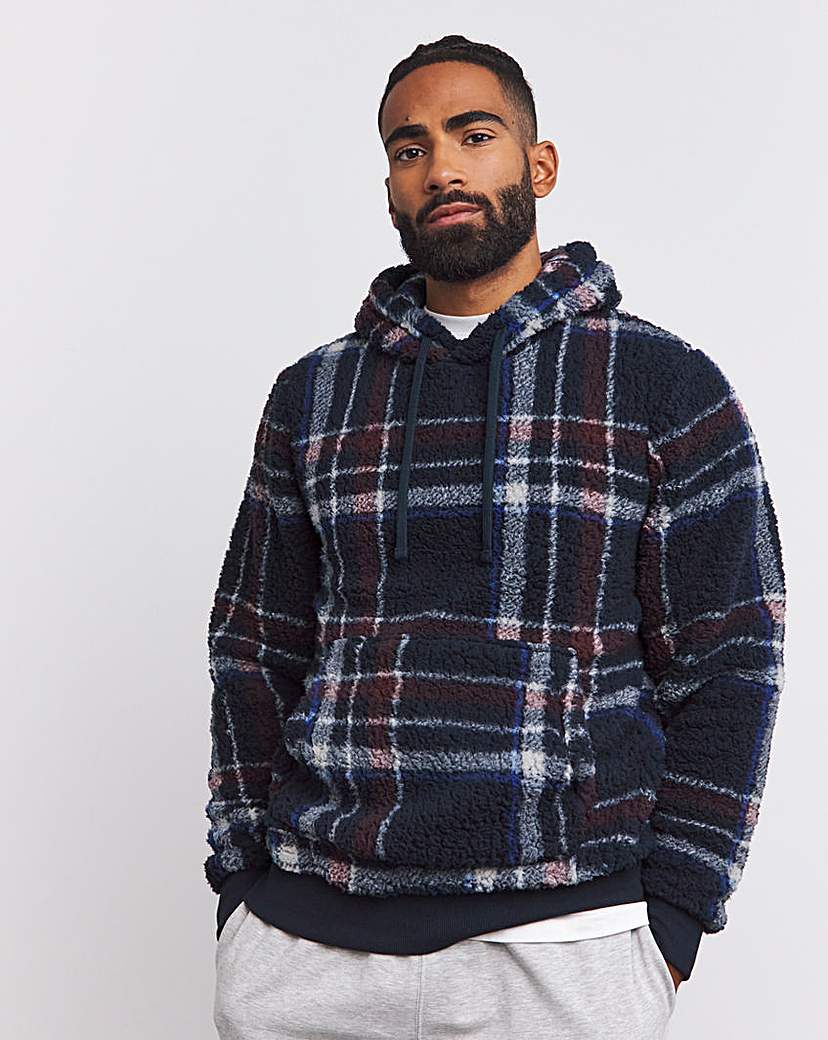 Borg Check Fleece Lounge Hoodie