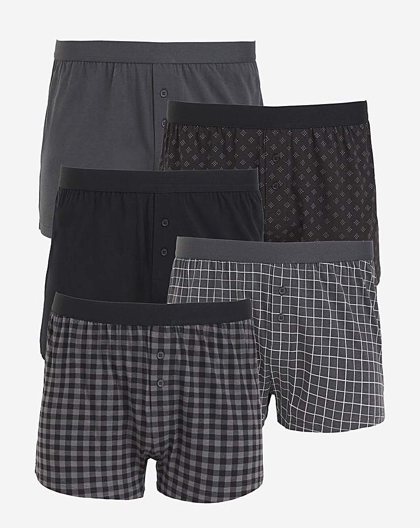 New In - 5 Pack Check Loose Boxers